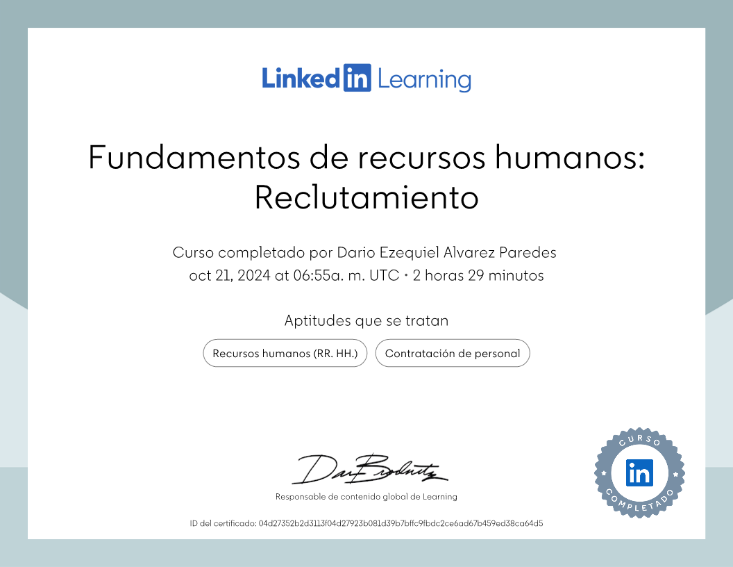 Fundamentos de Recursos Humanos: Reclutamiento - LinkedIn Learning